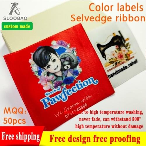 Customize your brand label with color photos Silk, selvedge ribbon down jacket, fashion ladies' collar standard accessories