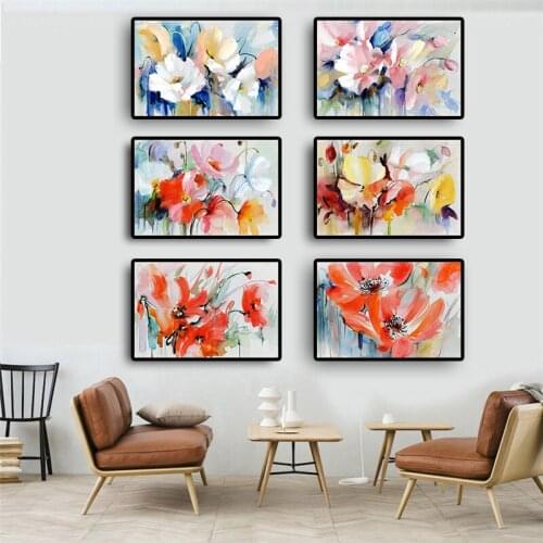 DIY 5D Diamond Painting Abstract Watercolor Poppy Flower Diamond Embroidery Cross Stitch Full Round Drill Rhinestone Home Decor