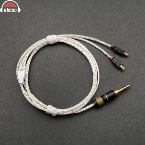 OKCSC Headphone Cords A2DC Interface Cable 3.5mm Plug Upgrade cable 8 Cores Plated Silver for ATH-CKR100/ATH-CKR90/ATH-CKS1100