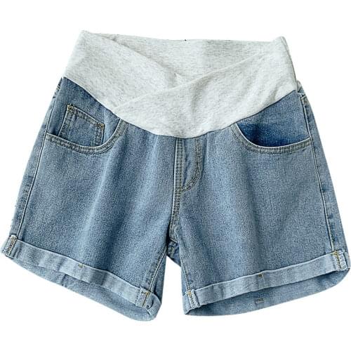 2020 Pregnant Womens Shorts Summer Wear Low-waisted Denim Shorts Summer Wear New Spring Loose Pants for Pregnant Women Clothes