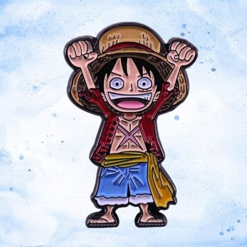 Straw Hat Luffy enamel pin I'm gonna be the King of the Pirates New World Japanese Manga Anime brooch jewelry