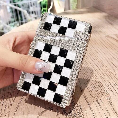 Rhinestone Automatic Full-Diamond Cigarette Case 20 Cigarettes Pack Metal Anti-pressure Portable For Fashion Women Gifts