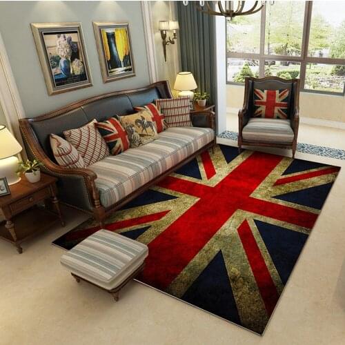 High Quality Retro Carpet British Flag Rugs Soft Anti-slip Suction Floor Mat Home Hotel Outdoor Bedroom Prayer Parlor Blanket