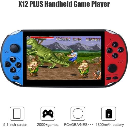 X12PLUS Handheld Game Console Retro 8GB Game Player Support 32GB TF Card Built-in Plays More than 2000 1800mA Battery