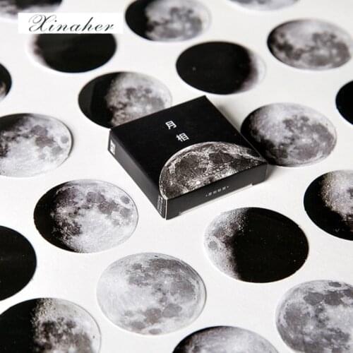 XINAHER 45PCS/box New Moon Album Paper Lable Stickers Crafts And Scrapbooking Decorative Lifelog Sticker