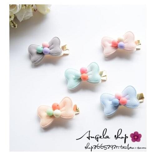 South Korea pet accessories Dog hair ornaments beads bow clip pet /children elegant headdress dog hairpin 20pcs