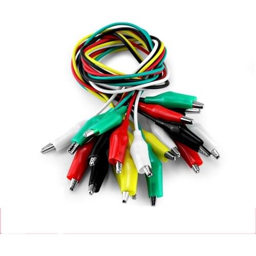 5pcs Alligator Clips Electrical DIY Test Leads Alligator Double-ended Crocodile Clips 5colour Roach Clip Test Jumper Wire 50cm