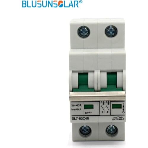 100PCS/Lot 2P In 40A / Icu 6KA DC800V MCB Solar energy photovoltaic (pv) solar dc switch dc controller DC Circuit Breaker