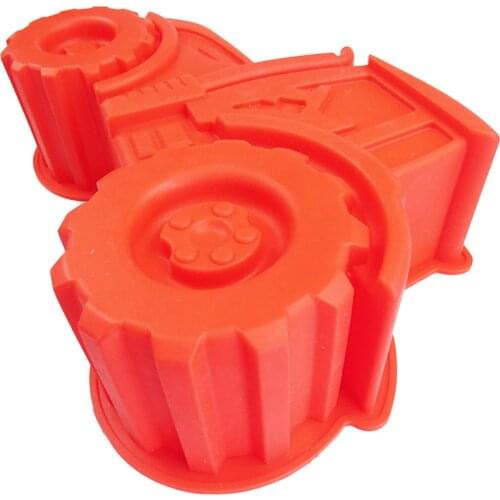 DIY 3D Red Tractor Silicone Baking Moulds Mould for Cake Chocolate Desserts Candy Making