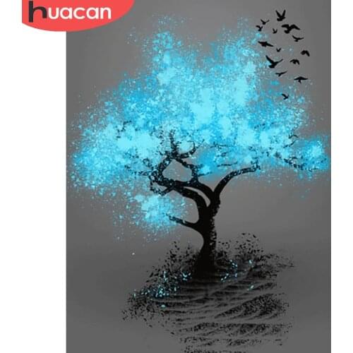 HUACAN 5d Diamond Painting Full Drill Tree Home Decor Square/round Mosaic Embroidery Fantasy Plant Diamond Art
