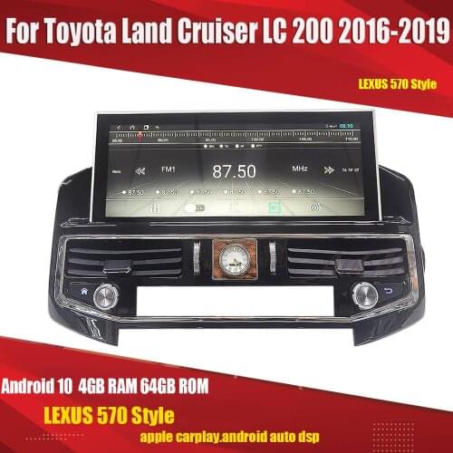 Aucar Android 10 For Land Cruiser 200 LC200 2016-2019 Car radio Gps navigation 1 din autoradio stereo player LX570 Style
