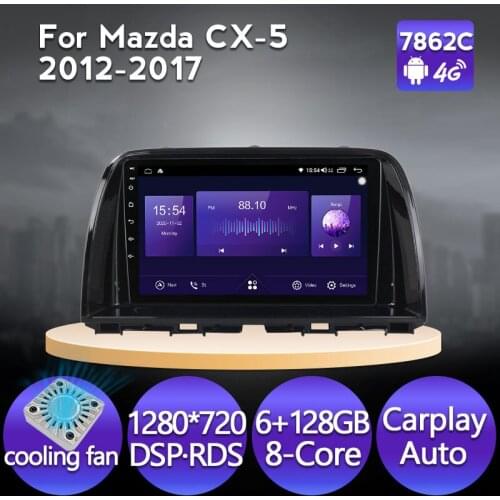 6G 128G Fan Android 11 BT Car Radio Video Multimedia Player Navigation GPS For Mazda CX5 CX-5 CX 5 2012 2013 - 2015 2 DIN No dvd