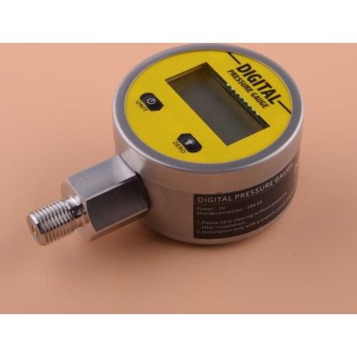 3V BSP1/4 Base Entry Digital Pressure Gauge Hydraulic Display Battery Powered 25MPa EEPROM Measure Gas Liquid Oil Accessories