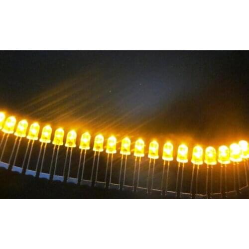 E-light LED 5MM oval next round even on foot redhead highlighted in yellow light-emitting diodes 5MM yellow 1000pcs