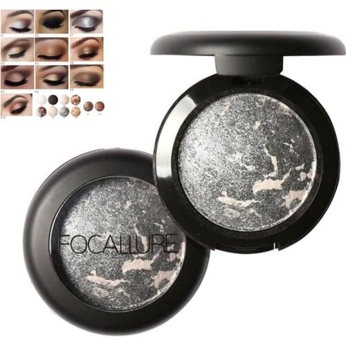 FOCALLURE Baked Eyeshadow Eye Shadow Palette Shimmer Metallic Eyes Makeup Tools MH88