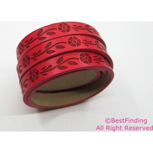 10mm Flat leather cord Dandelion amboss 10x2mm leather cord S1044