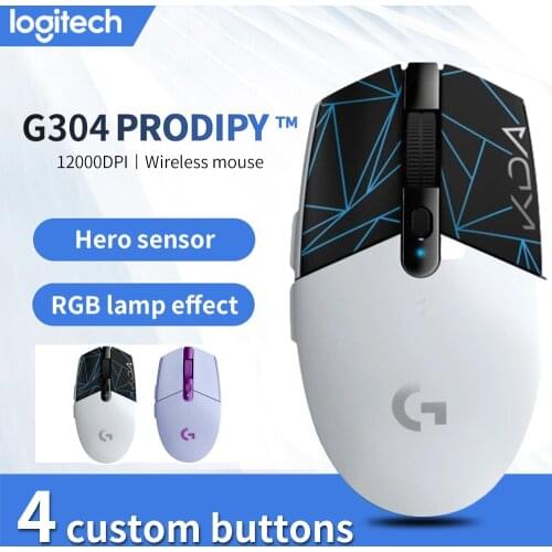 Logitech G304 LIGHTSPEED Wireless Mouse 2.4G HERO Sensor 12000DPI Optical Computer Gaming Mouse Gamer Mice For Desktop Laptop PC