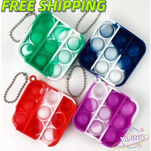 Mini Push Pop Bubble Sensory Toy Autism Needs Child Funny Squishy Stress Reliever Toys Adult Anti-stress Pop-You Fidget Keychain