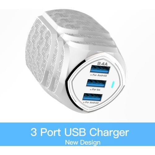 MOXOM Universal USB Charger UK Plug 3USB Travel Wall Charger Adapter Smart Mobile Phone Charger For iPhone Samsung Xiaomi Huawei