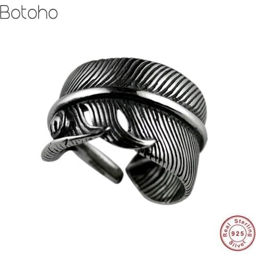 Popular Takahashi simple feather opening ring 100% real 925 sterling silver colour biker rings for men women jewelry charm ring