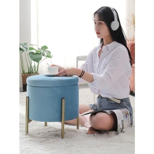 Soft and comfortable sofa stool, fashionable and creative multifunctional storage stool
