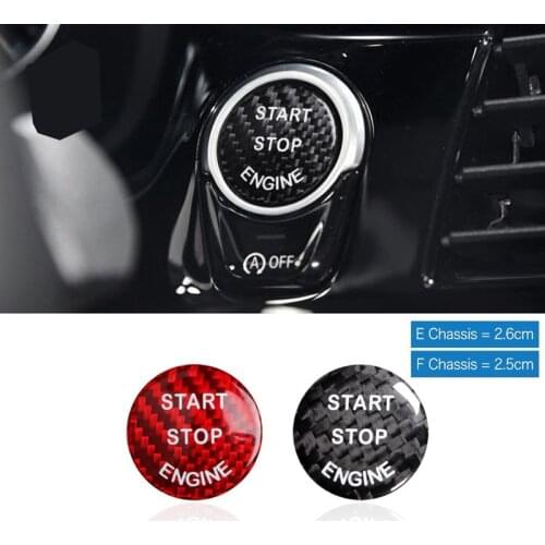 For BMW E70 X5 E71 X6 E81 E90 E91 E60 F30 F35 F10 F11 F01 F15Carbon Fiber Car Engine Start Stop Switch Button Trim Cover Sticker