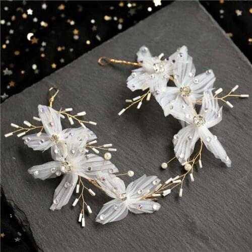 Bride sweet white flower hair oranament wedding head flower women hair accessories