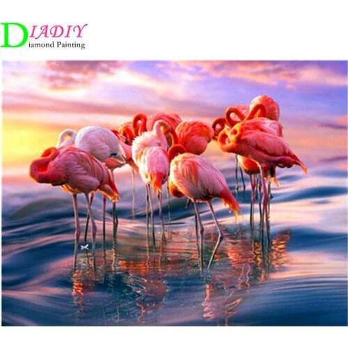 NEW 5D Diamond Painting Flamingo Full Square Drill Diamond Embroidery Animal Diamond Mosaic Sets Picture Of Rhinestones gifts