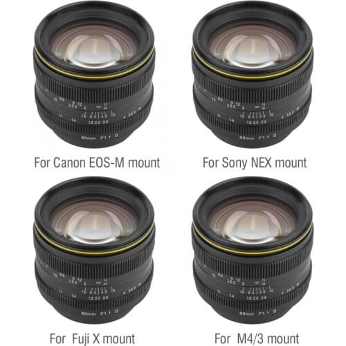 KamLan 50mm f1.1 II APS-C Large Aperture Manual Focus Lens for Mirrorless Cameras Camera Lens for Canon Sony Fuji