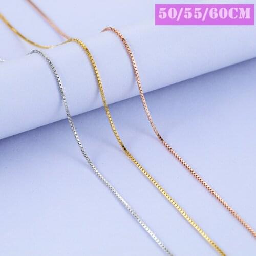 Lo Paulina S925 Box Chain Sweater Necklace 50cm~55~60cm For Lady Sterling Silver Statement Jewelry Gifts Joyas XL215282