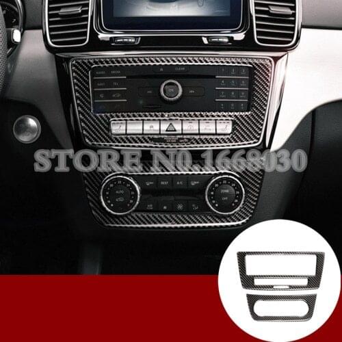 Carbon Fiber Console CD & AC Panel Cover For Benz GLE W166 /Coupe C292 2015-2019 2pcs Car accesories interior Car decoration