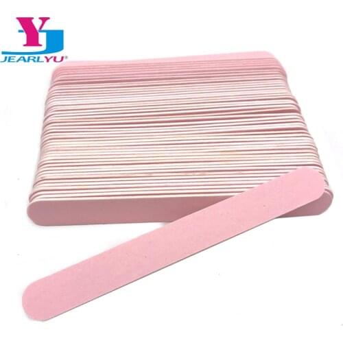 50 Pcs/Lot Wooden Nail Files Pink Nail Sandpaper Disposable File Cuticle Remover Buffers Slim Callus Nail Art Tools Manicure Kit