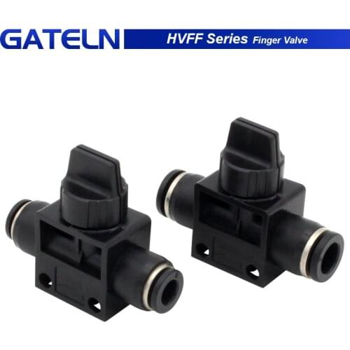 HVFF series Pneumatic Finger Valve Quick Push in Connector Air Tube Hose OD 4mm 6mm 8mm 10mm 12mm Air Flow Control Regulator