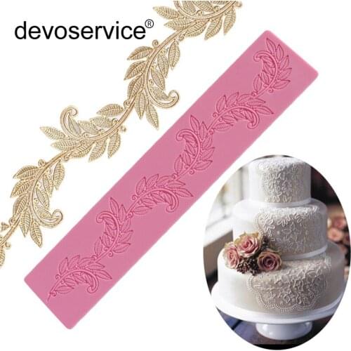 Leaves Cake Surrounded By Lace Silicone Cake Mold Chocolate Praline Lace Pad Baking Utensils For Kitchen Baking Tools Cozinha