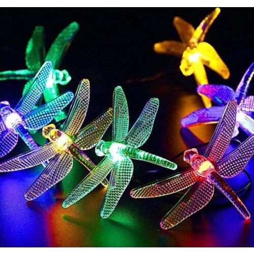 Solar lamp String 20 LED Solar String light Christmas waterproof Dragonfly Fairy for Xmas Party garden Decorations Outdoor