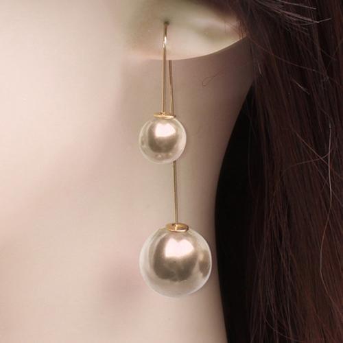 U-Shaped Double Sided Pendientes Mujer Faux Pearl Ball Drop Earring Dangle Earrings for Women Bijou Party Jewelry Brincos 2018