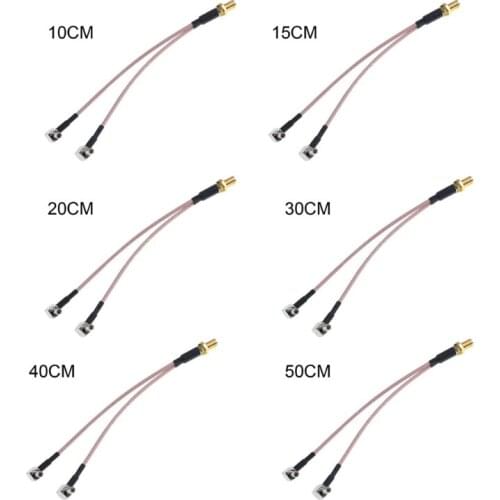 T3EC SMA-Female to Dual-TS9 Male WiFi Antenna Extension Cable 10/15/20/30/40/50cm