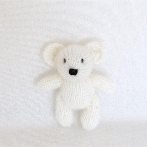 Knit mohair Teddy Bear Toy Photo Prop Newborn props Animal Doll Handmade knitted mohair Stuffer Toy Photography Props