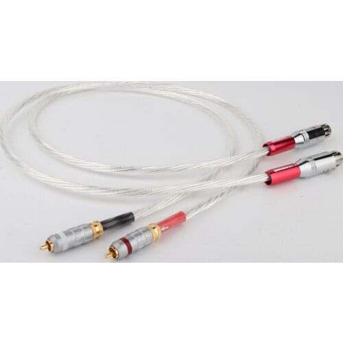 Yter Pair Hi-End Silver Plated RCA Male Connector To XLR Female Banlanced Plug Audio Interconnect Cable
