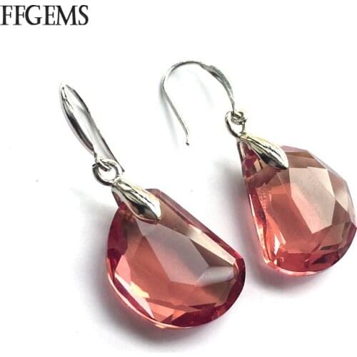 FFGems 925 Silver Sterling Created Zultanite 15*20mm Dangle Earrings Fine Jewelry Women Wedding Wholesale