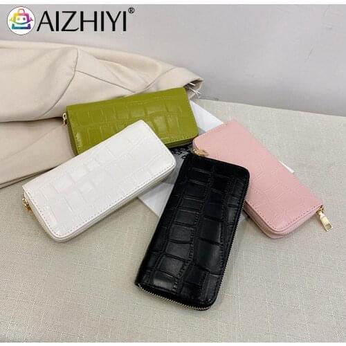 Girl Lady Evening Clutch Women Fashion PU Leather Alligator Pattern Zipper Phone Card Bag Small Purse Long Wallet Evening Clutch