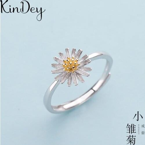 Summer Bohemian Ethnic Daisy Flower Ring For Women Female Fashion Finger Rings Korean Rings Girl Party Gift Gothic Jewelry