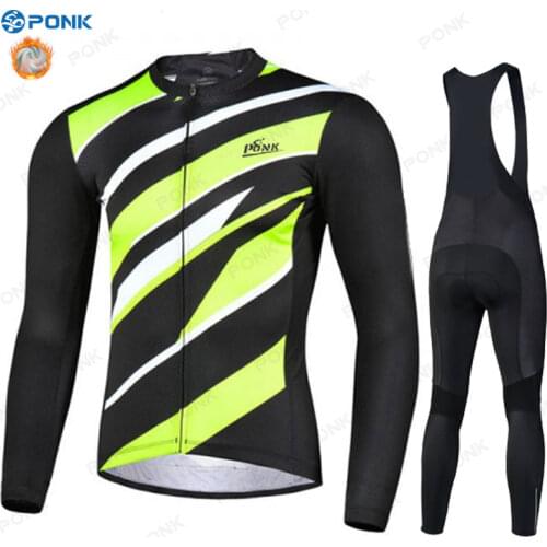 Winter Cycling Jersey Set Keep Warm Racing Bike Clothes Long Sleeve MTB Bicycle Thermal Fleece Cycling Clothing Ropa Ciclismo