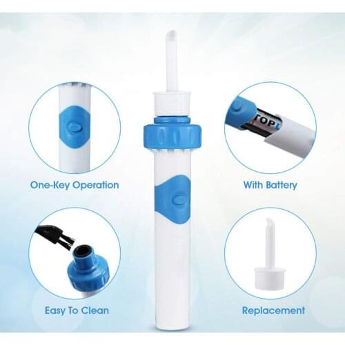 1 Set Electric Ear Cleaner Painless Cleaning Tools Safety Electric Vacuum Earwax Cleaner Wax Remover WITH 16 Tips Spiral Cleaner