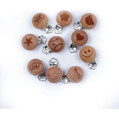 20Pcs/Lot Pacifier Clip Making Wooden Soother Clip Nursing Accessories Diy Dummy Clip Chains Beech Wood Clip Baby Teether