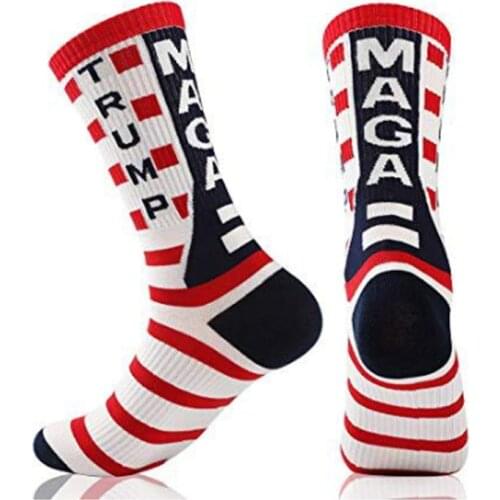 2020 Donald Trump Novelty Socks Red White Blue Make America Greater Trump Campaign Socks American Flag Men Women Casual Socks