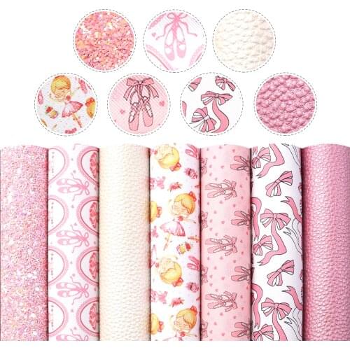 David accessories 7pcs/lot 20*33cm Dance Girl Faux Synthetic Leather Fabric for Bows Vinil Textil DIY Handmade Material,1Yc10770