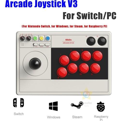 8Bitdo Arcade Stick Joystick Dynamic Button Ultimate Software Turbo Bluetooth 2.4G or Wired Connection For Switch & Windows