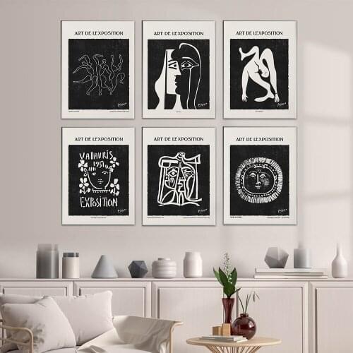 Abstract Vintage Painting Pablo Picasso Exhibition Canvas Posters and Prints Museum Modern Gallery Wall Art Picture Home Decor