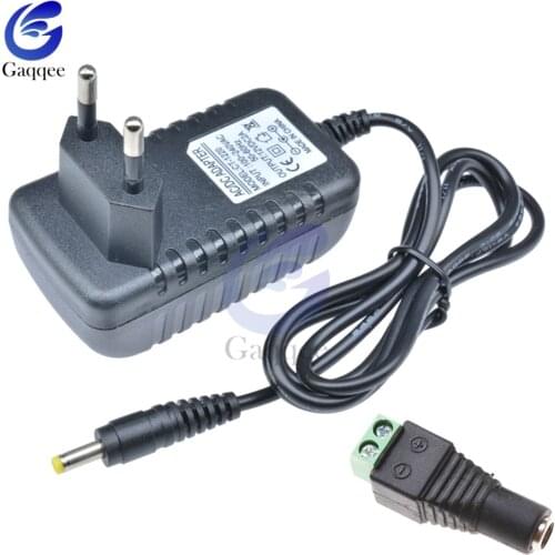 EU US Plug Driver Adapter AC 110V 220V to DC 12V 2A 5V 1A 5.5*2.1mm LED Power Supply + Female Connector For LED Strip Converter